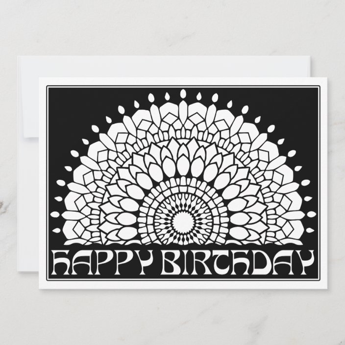 Ornamentals Happy Birthday Mandala Color Your Own Card