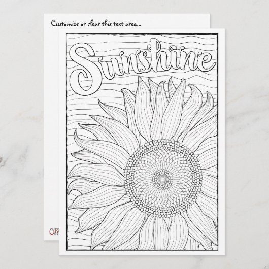 OrnaMENTALs Sunshine Sunflower Color Your Own (Front/Back)