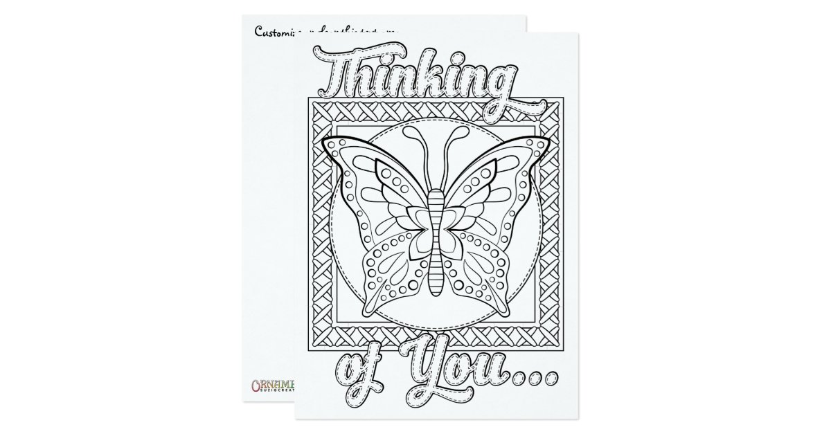 OrnaMENTALs Thinking of You Color Your Own Card | Zazzle