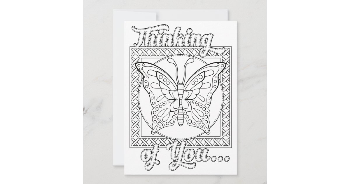 OrnaMENTALs Thinking of You Color Your Own Card | Zazzle