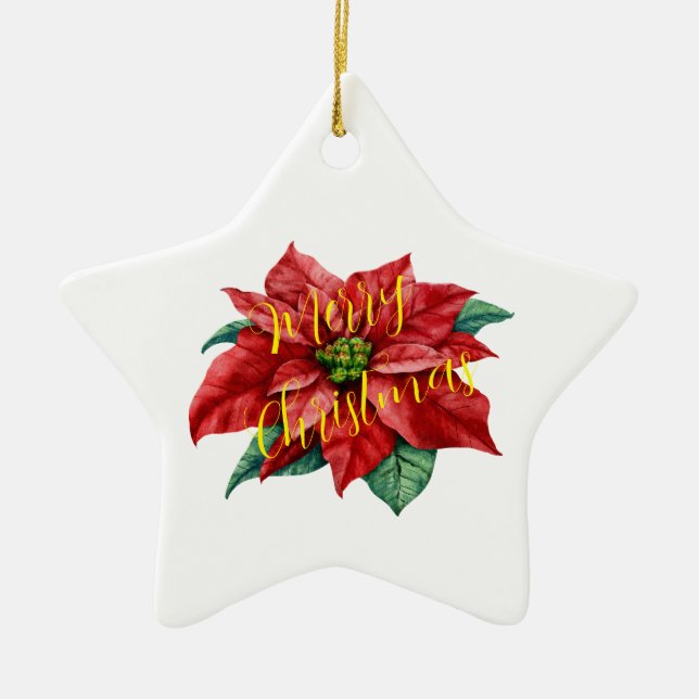OrnamentCeramic, Star Ornament,holiday cheer, Ceramic Ornament (Front)