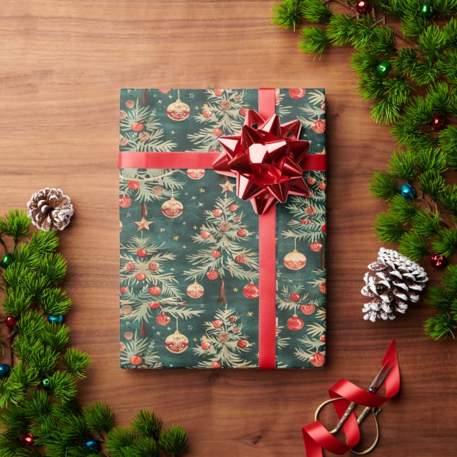 Ornamented Christmas wrapping paper (Holiday Gift)