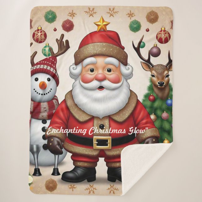 "Ornamented Tree" Sherpa Blanket (Front)