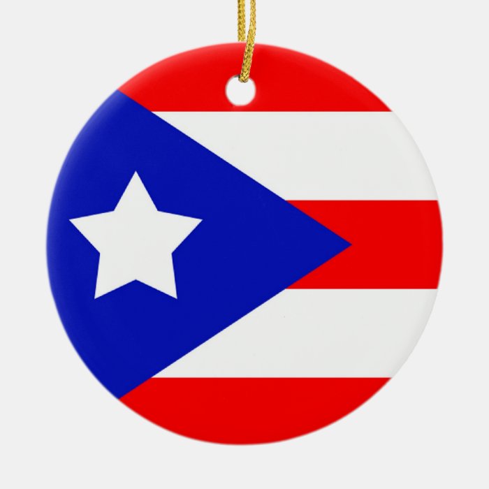 Ornamento puertorriqueño de la bandera adornos de navidad de