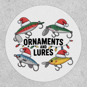 Ornaments and Lures Funny Christmas Santa Fishing  Patch