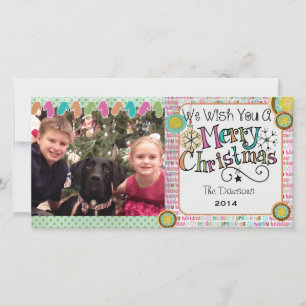 Ornaments and Mittens Christmas Holiday Photo Card