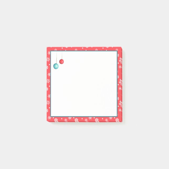 Ornaments and Snowflakes Christmas Post-it Notes (Front)