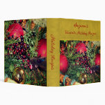 Ornaments Berries Christmas Personalized Recipe 3 Ring Binder
