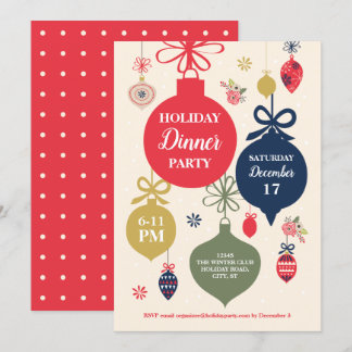 Ornaments Christmas Holiday Party Invitation