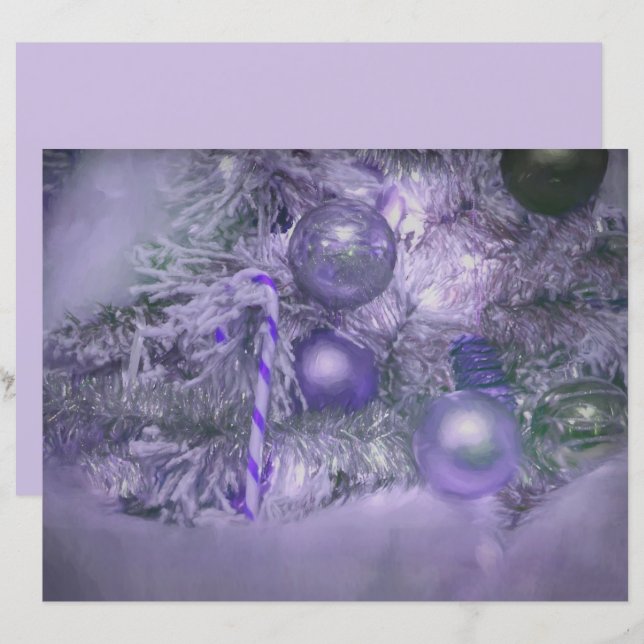 Ornaments Christmas Purple Elegant Holiday Tree (Front/Back)