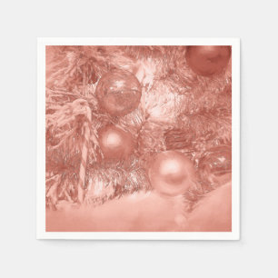 Ornaments Christmas Tree Rose Gold Holiday Napkins