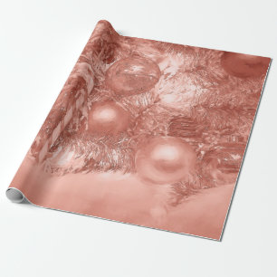 Ornaments Christmas Tree Rose Gold Holiday Wrapping Paper