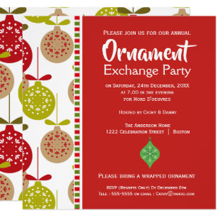 Ornament Swap Invitations 4