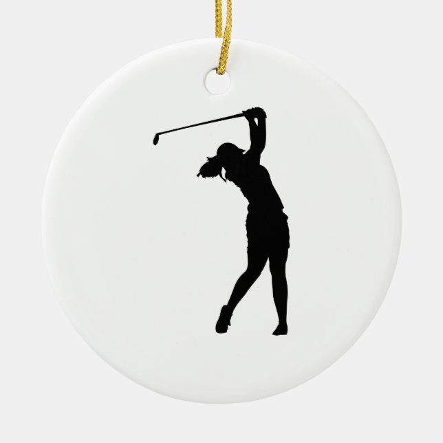 Ornaments Golfer Golf Sports Person Silhouette (Front)