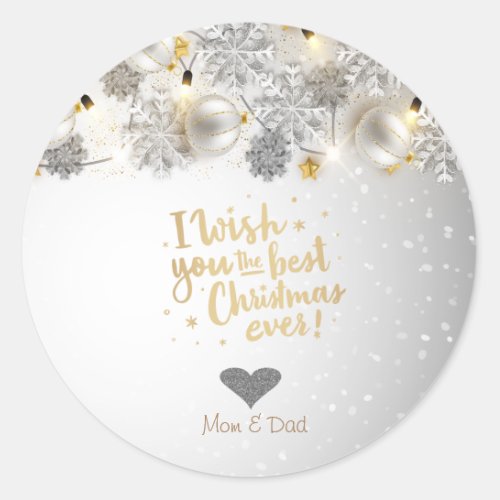 Ornaments I Wish You The Best Christmas Ever Classic Round Sticker