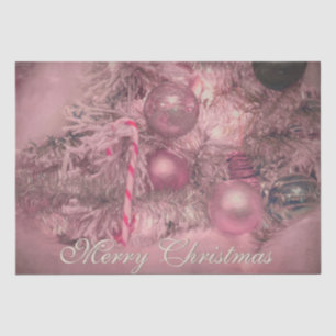 Ornaments Merry Christmas Pink Silver Holiday Tree Tissue Paper