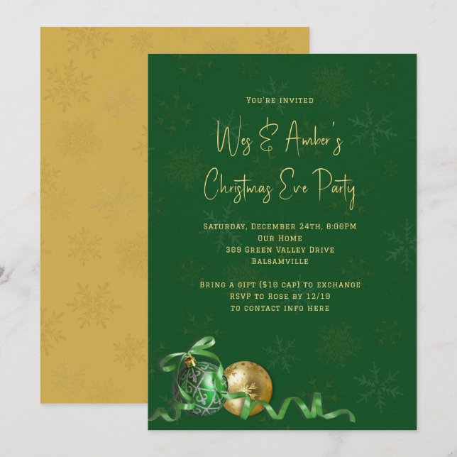 Ornaments Office or Home Christmas Party Invitation (Front/Back)