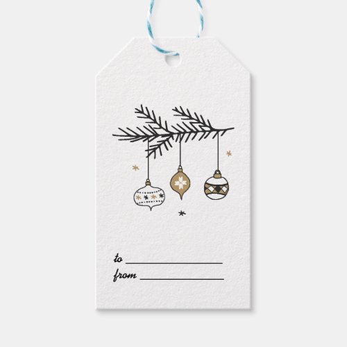 Ornaments on a branch ChristmasHoliday Gift Tags