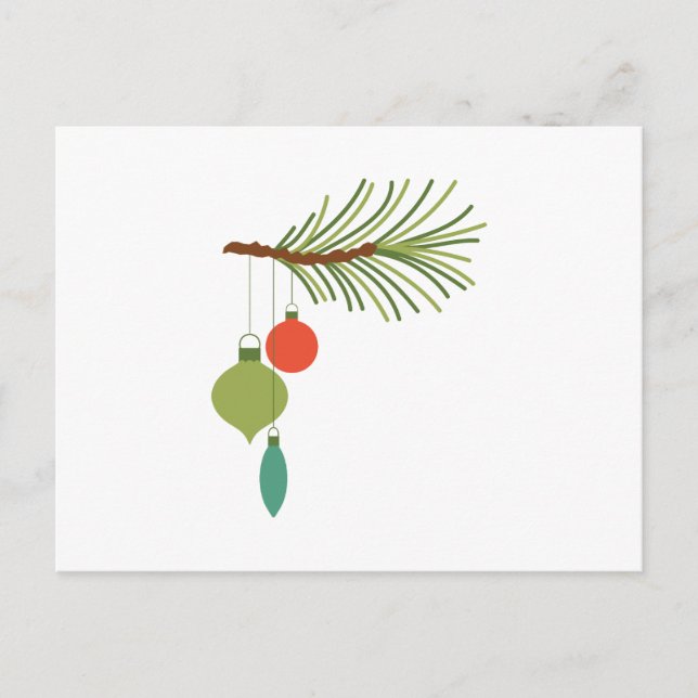 Ornaments On Branch Postcard (Front)