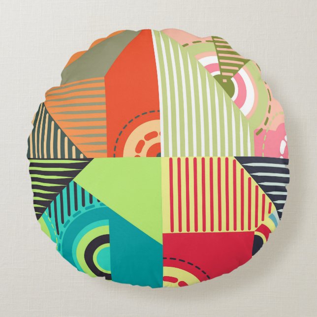 Ornaments Set: Background Design Elements. Round Pillow (Front)