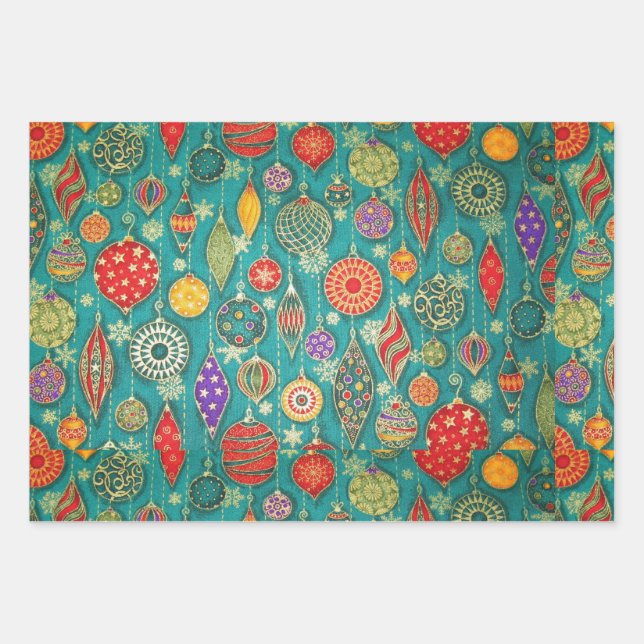 Ornaments Wrapping Paper Sheets (Front)