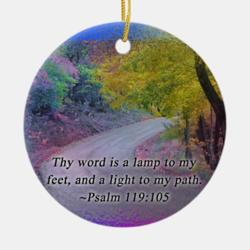 ORNAMPSALM 199105 THY WORD LAMP  FEET CERAMIC ORNAMENT