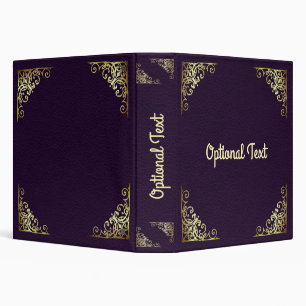 Ornate 19th Century Style Flourish (purple)  3 Ring Binder