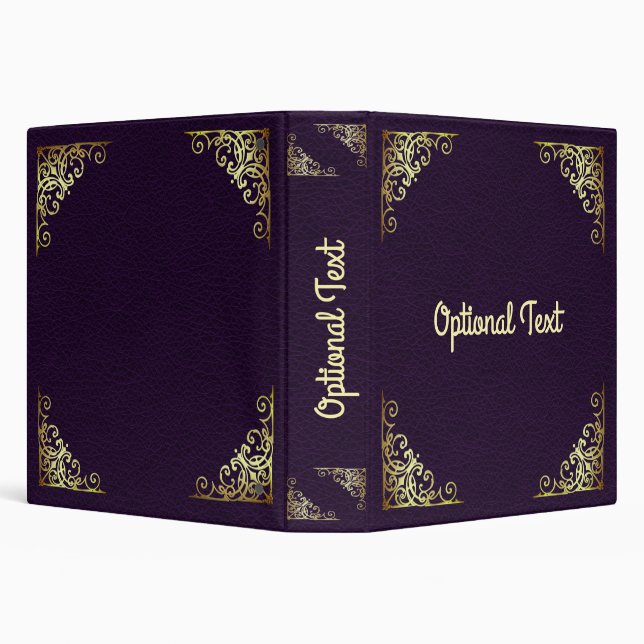 Ornate 19th Century Style Flourish (purple)  3 Ring Binder (Background)