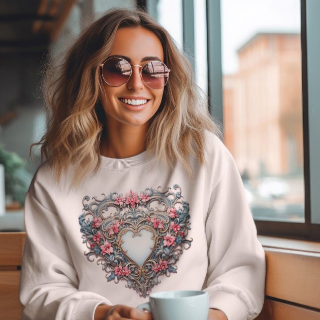 Ornate 3D Pastel Heart Valentines Sweatshirt (Creator Uploaded)