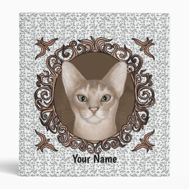 ornate Abyssinian Cat  Binder (Front)