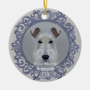 Ornate Airedale ornament