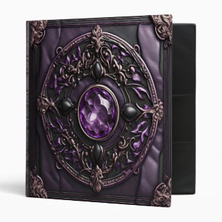 Ornate Amethyst Purple Leather Photo Album  3 Ring Binder