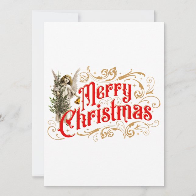 Ornate Angel-Merry Christmas-Retro (Front)
