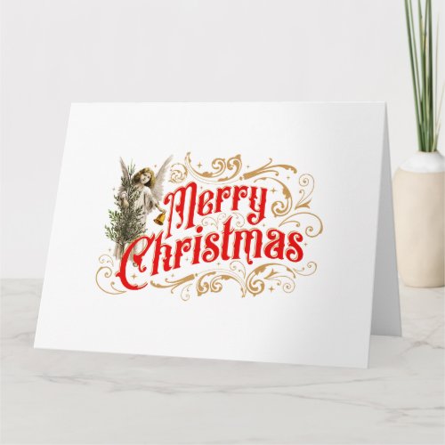 Ornate Angel_Merry Christmas_Retro Card
