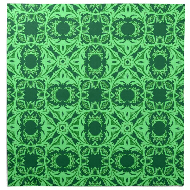 Ornate Arabesque Pattern - Emerald Green Cloth Napkin (Front)