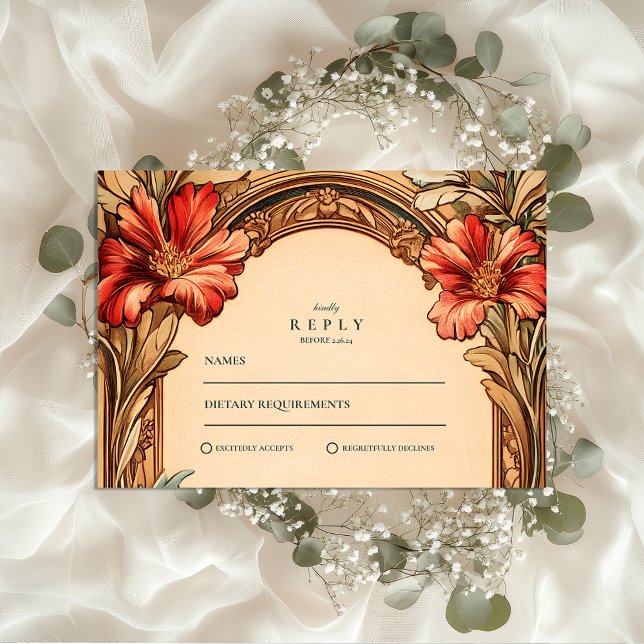 Ornate Arch Art Nouveau Wedding Invitation (Creator Uploaded)