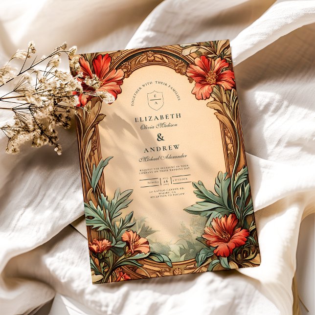 Ornate Arch Art Nouveau Wedding Invitation (Creator Uploaded)