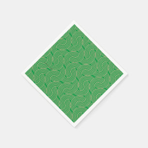 Ornate art deco green and gold napkins