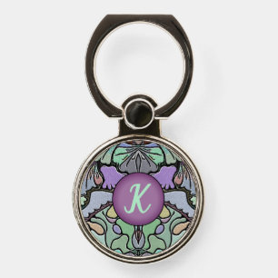 Ornate Art Deco Pattern Monogram Phone Ring Stand