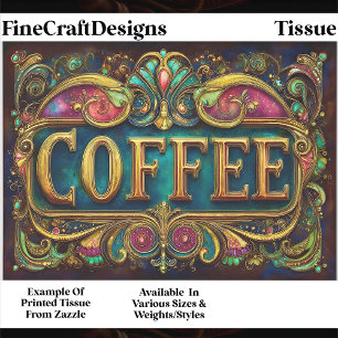 Ornate Art Nouveau Coffee Sign FA2 Decoupage Tissue Paper