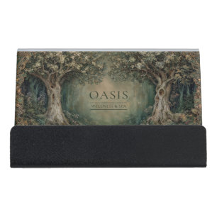 Ornate Art Nouveau Magical Woodland Desk Business Card Holder