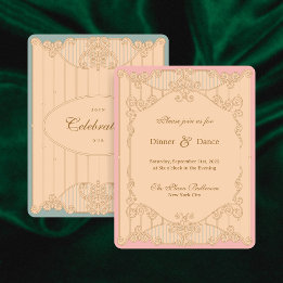 Ornate Art Nouveau Wedding Reception Invitation