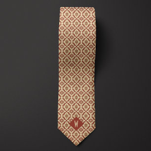 Ornate Aztec-Inspired Pattern Neck Tie