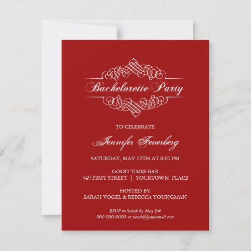 Ornate Bachelorette Party Invitation