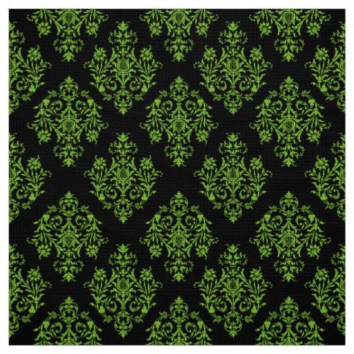 Ornate Baroque black Damask pattern fabric