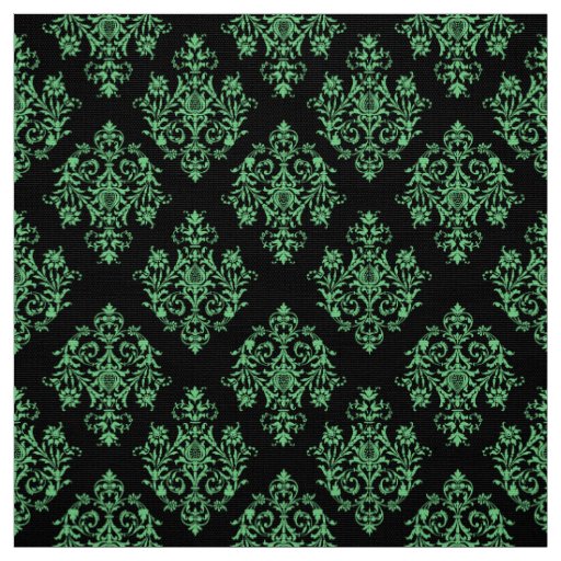Ornate Baroque black Damask pattern fabric