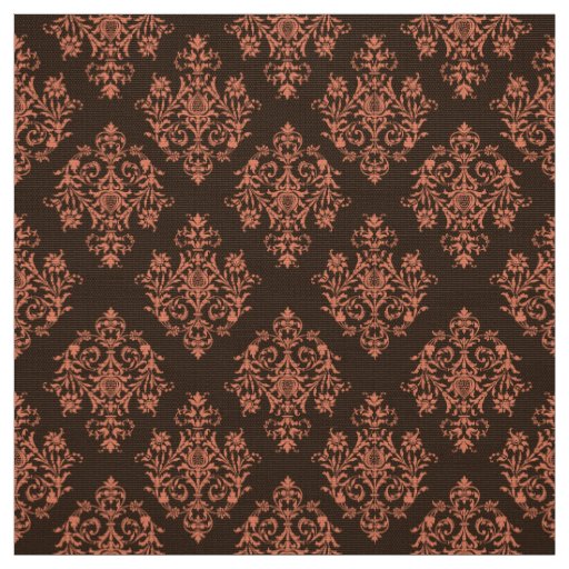Ornate Baroque brown Damask pattern fabric