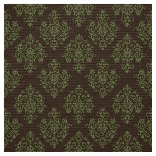 Ornate Baroque brown Damask pattern fabric