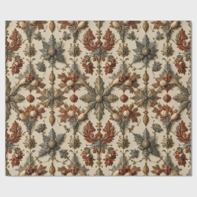 Ornate Baroque Christmas Pattern Wrapping Paper