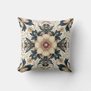 Ornate Baroque Floral: Vintage Inspired Decorative Throw Pillow